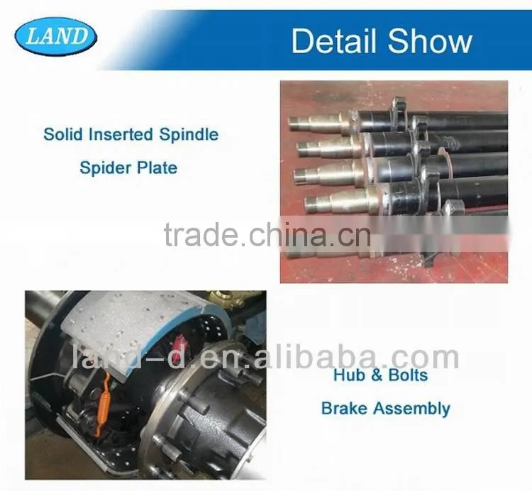 Trailer Axle German Axle 13T 16T with high quality and big heavy from CHINA