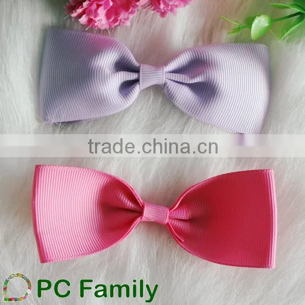 Pre made flower grosgrain ribbon hair bows