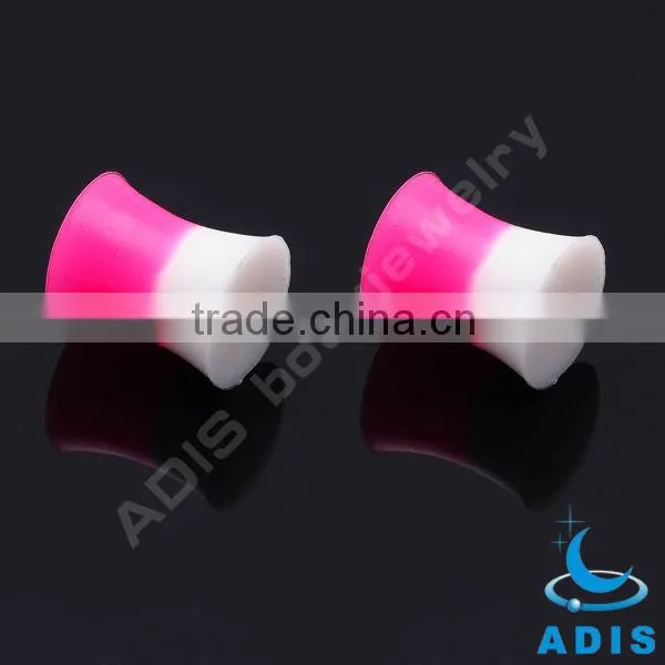 Soft And Flexible Silicon Solid Pink And White Ear Plugs