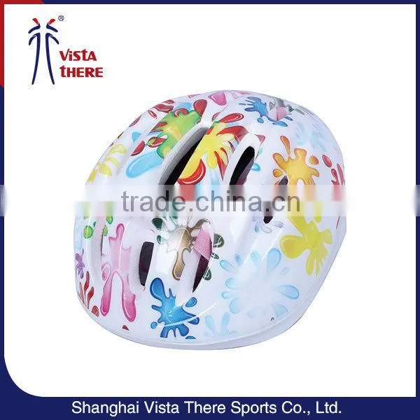 Colourful logo Print Lovely Fashion Foam Kids Bicycle Helmet