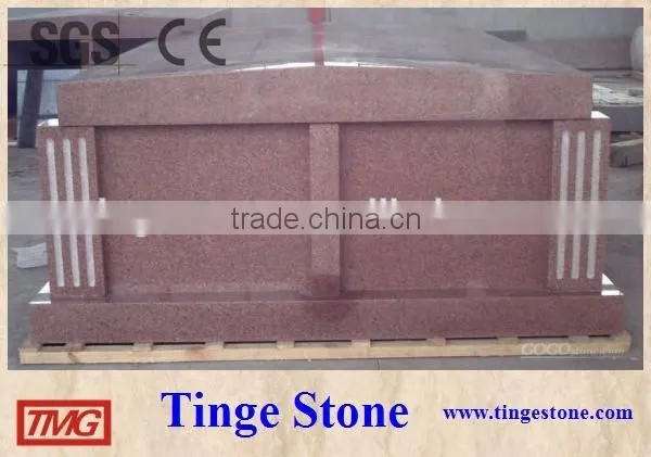 Granite mausoleum designs 6 feet tall roof