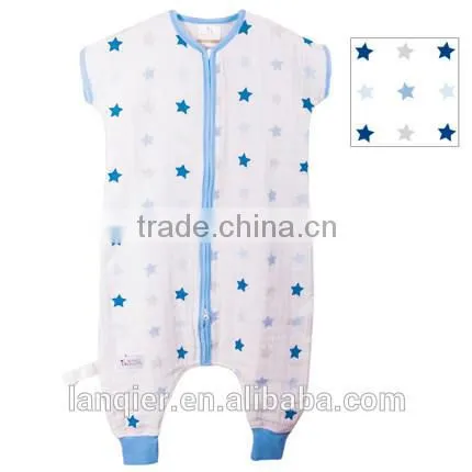 wholesale100% cotton muslin baby sleeing bag anti-kicking bag spring and summer