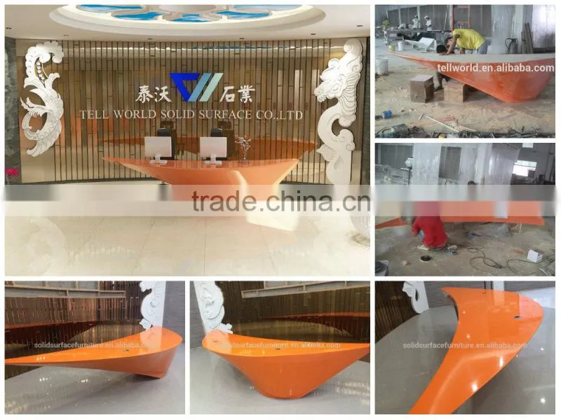 Luxury&top quality reception desks, red colored marble front desk
