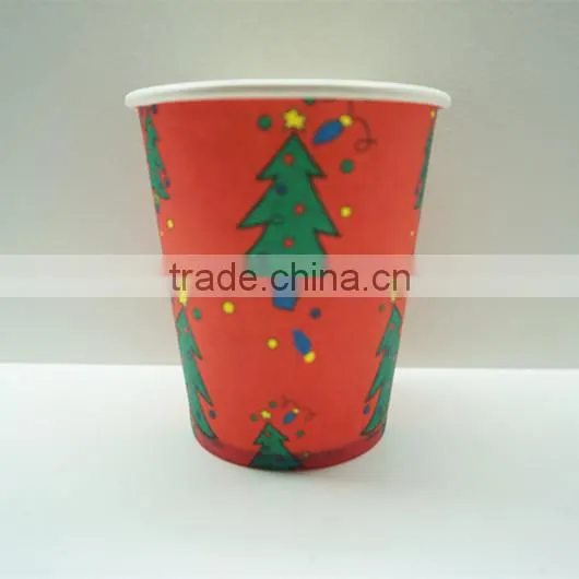 8oz Disposable Christmas Single Wall Paper Cups