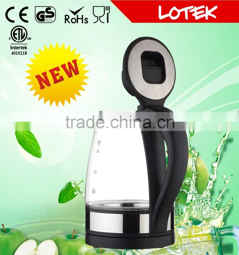 striking blue led glass electric kettle 1.7L