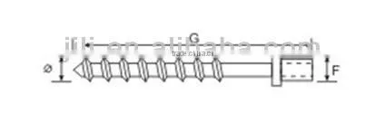 Double wood thread screw M7