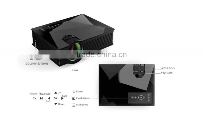 UNIC UC46 Projector Portable Red-Blue 3D Effect Simplified Micro Full HD 1080P with WIFI Home Cinema LED Projector US/EU/UK Plug