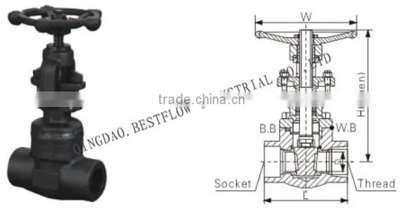 High pressure 800LB internal thread gate valve