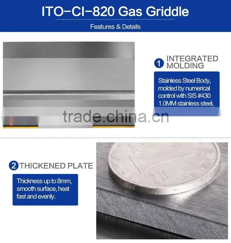 CI-820 Stainless Steel Flat Plate Electric Griddle for Restaurant