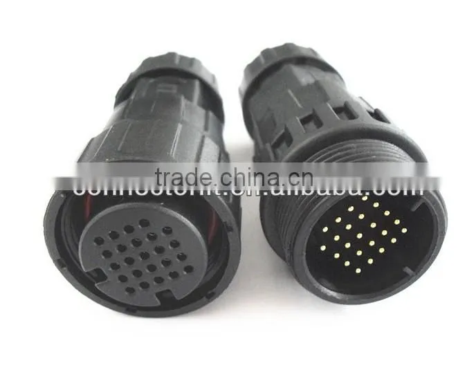 24 poles M25 cable to cable waterproof connector for signal transmission
