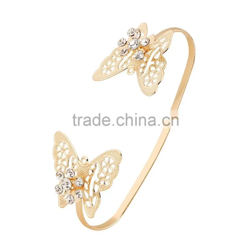 Crystal Hollow Butterfly Hand Jewelry Four Finger Palm Rings For Young Women