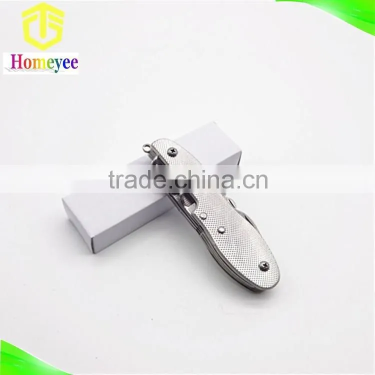 14 in 1outdoor multi folding purpose knife with aluminum handle in peanuthull shape