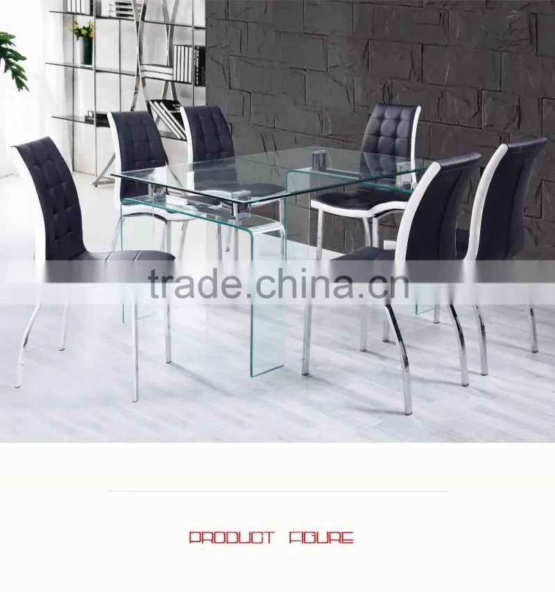 Home Furniture Dining Room Transparent Glass Dining Table