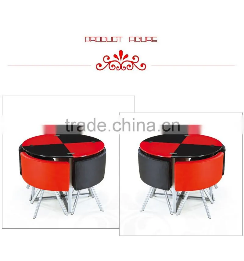 Hot Sale Cheap Used Dining Table Glass Top Metal Legs Dining Set 1 Table 4 Chair