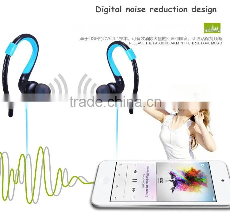 China manufacturer bluetooth 4.1 sports earphones headphone headset with earhook