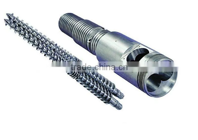 Tungsten carbide conical twin screw and barrel for plastic extruder machine