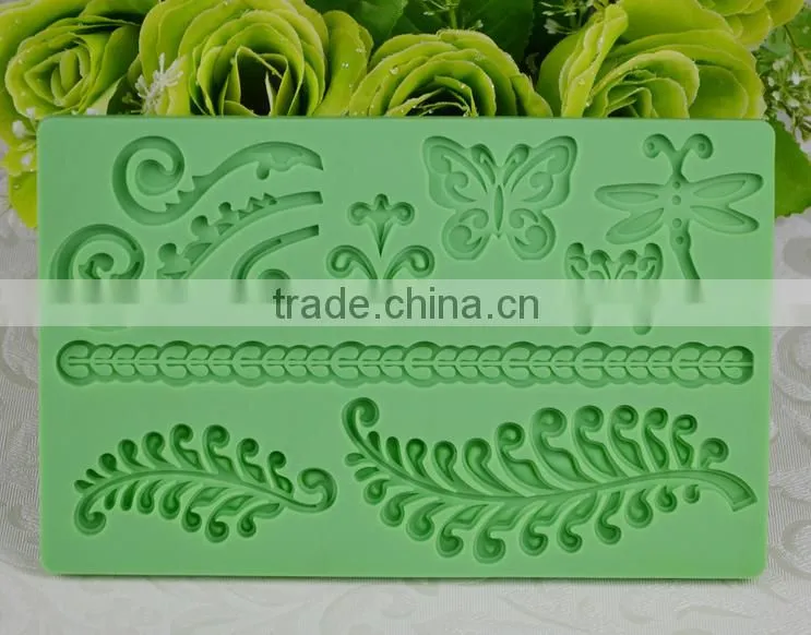 2016 new products silicone lace mat , soft fondant cake tools