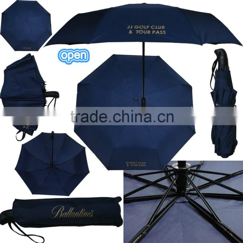 flexible handle aluminum camouflage 3 folding auto umbrella