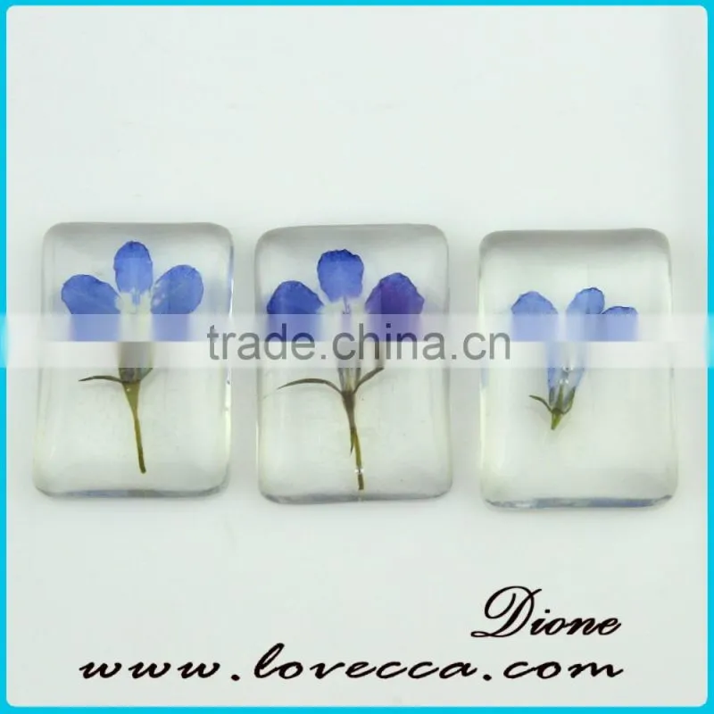 Handmade 20mm round Clear resin ball dried pressed real flower Pendant with wish pendant jewelry