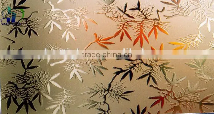 Fine workmanship of the decorative glass designed for bathroom door, desktop, partition wall design