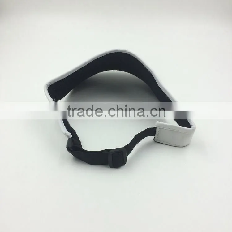 custom design fashion 100% cotton white sun visor with embroidery