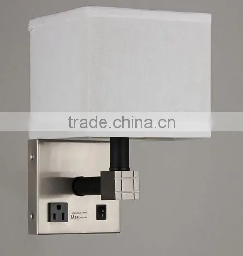 hotel Wall Lamp with brushed nickel and black Finish UL CUL ETL CE ROHS