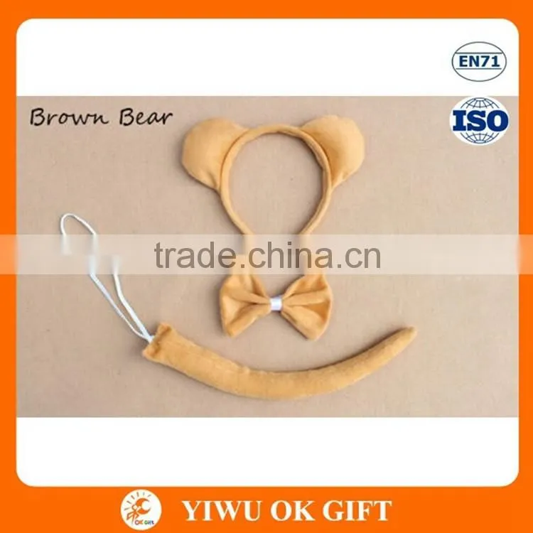 Hot Sale Bowknot Tail Headband Halloween Animal Ears Unit Party Favor Headband Bow Tie And Tail In Stock