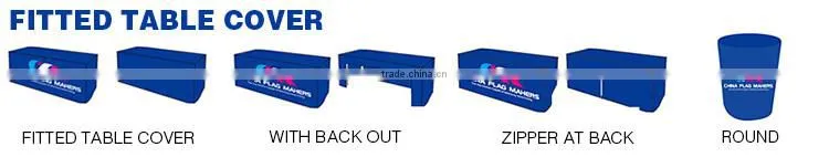 custom logo fitted elastic table cover , trade show display table cloth factory