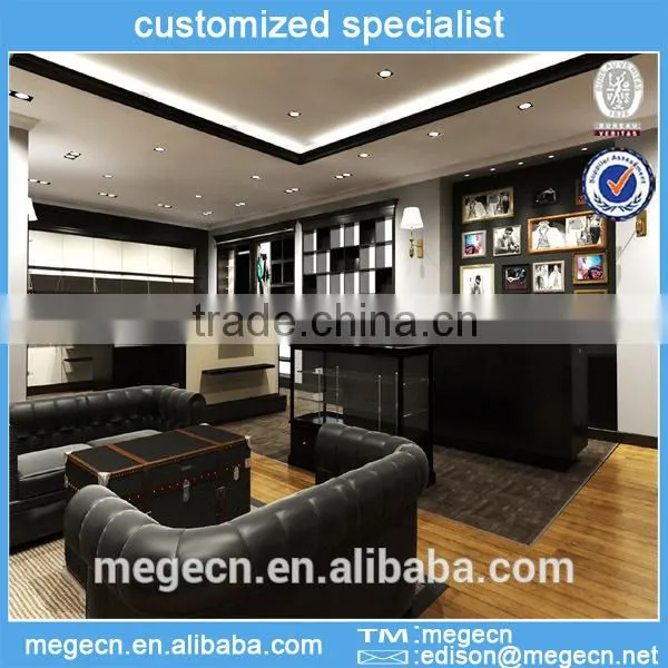 commercial store and showroom clothes wood display shelf
