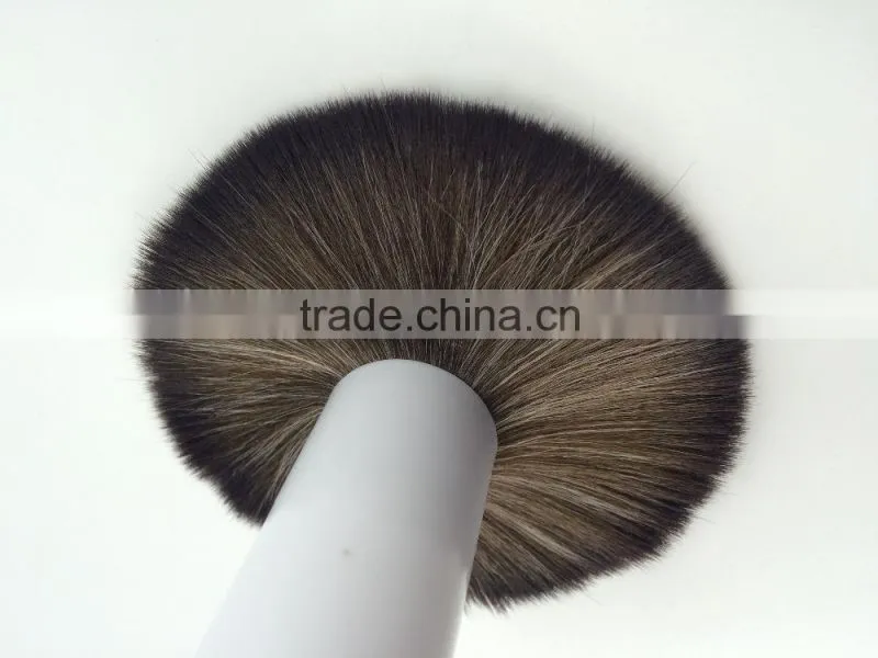2014 top quality synthetic hair&goat hair white plastic handle kabuki brush