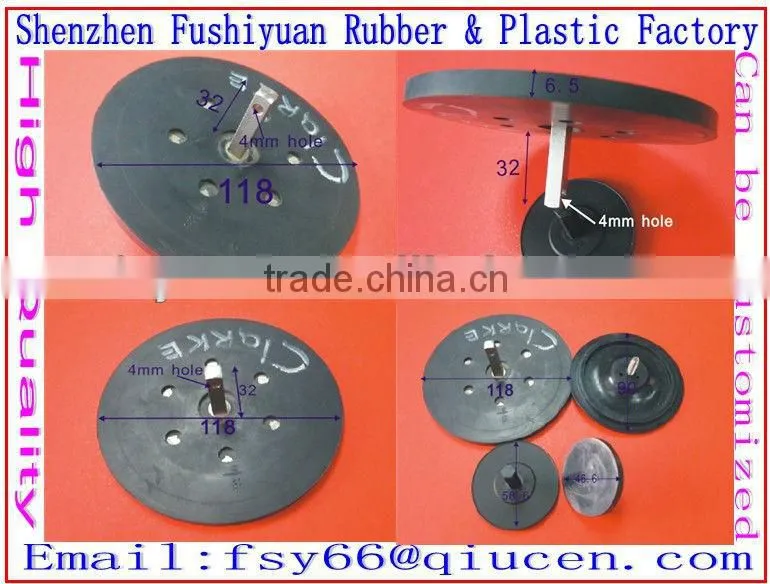 Custom made clear white silicone rubber threaded suction cup