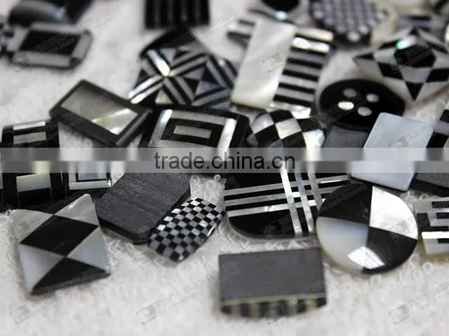 MOP+Black onyx mosaic,wholesale gemstone mosaic for cuff buttons