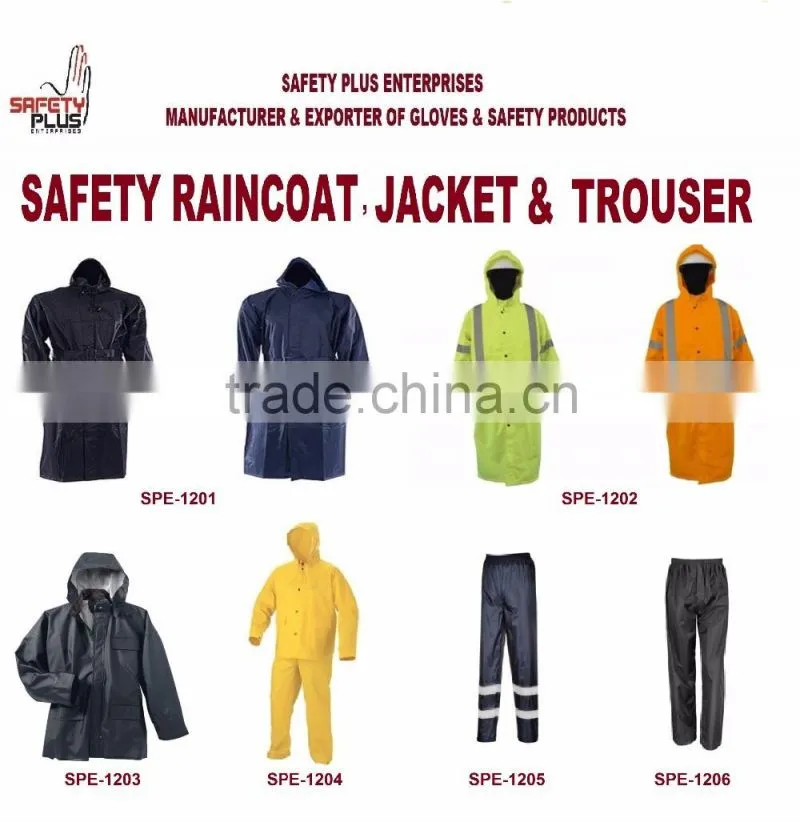 Long Raincoat with Safety Hi-Vis