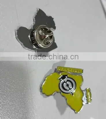 Africa map shaped soft enamel lapel pin badge.custom metal lapel pins