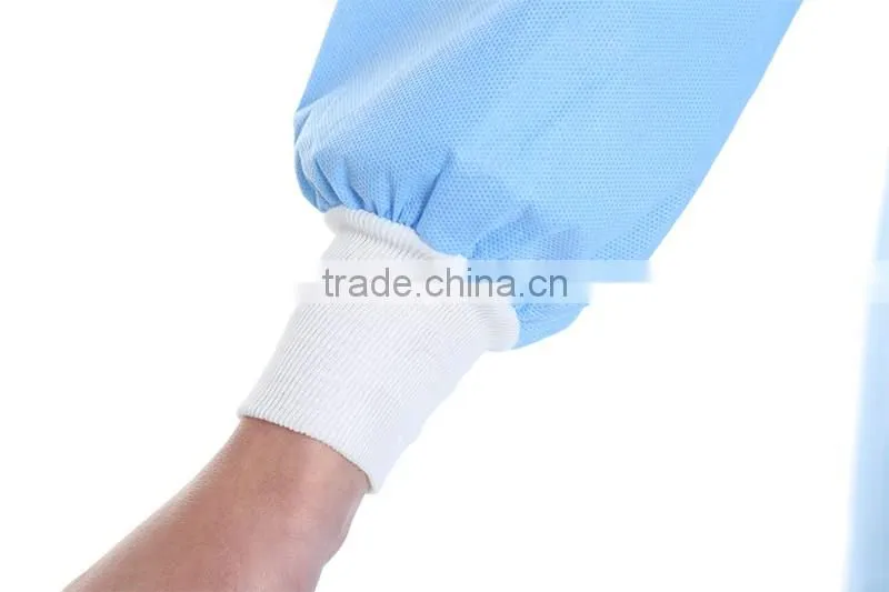 ECOMA Sterile Disposable Standard Surgical Gown, Blue