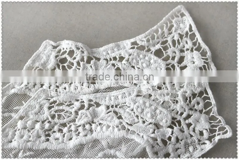 Hot Sale Fashion White Hollow Embroidery Cotton Neckline for Apparel
