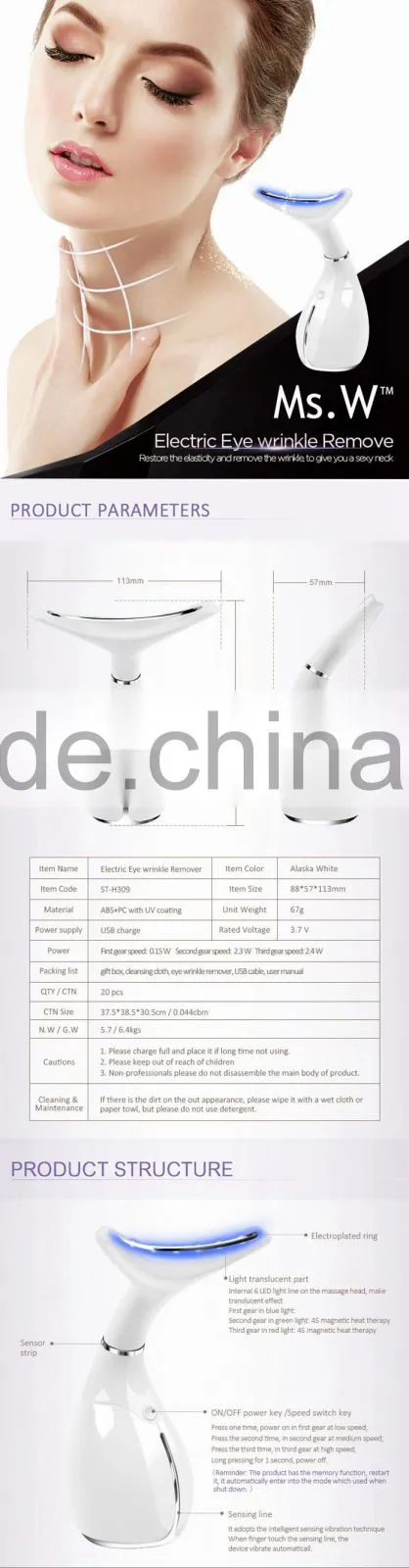 Portable Unique Design Personal Skin Lifting Facial Beauty Machine Neck Therapy Massager