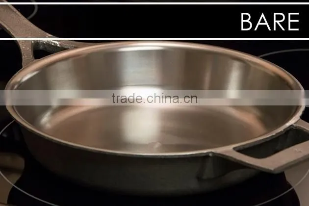 cnc milled machined 12" Preseasoned Cast iron skillet
