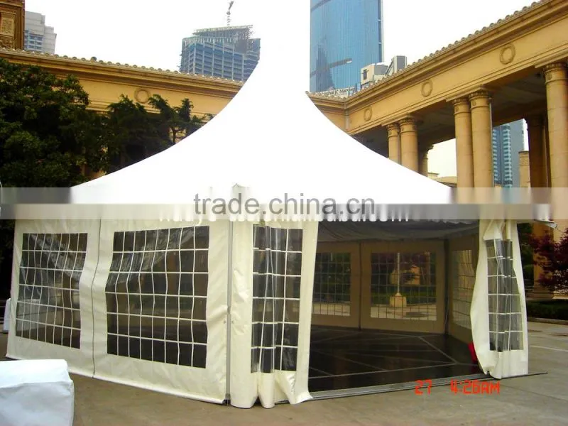 Excellent hexagon aluminium frame structure tent with high peak roof