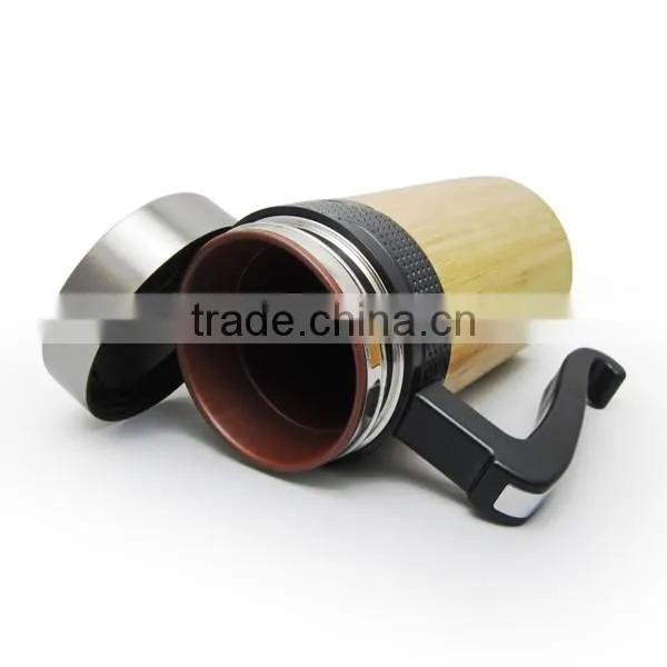 2017 Custom coffee mug, accept laser engraving logo bamboo mug wood travel bottle