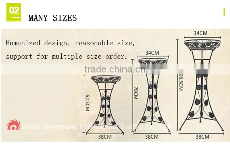 Office decoration metal spray paint multicolor flower stand for tables