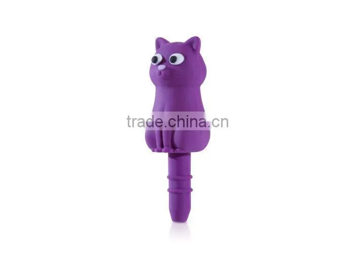 wholesale mobile phone accessories customized designs cute headphone anti dust plug