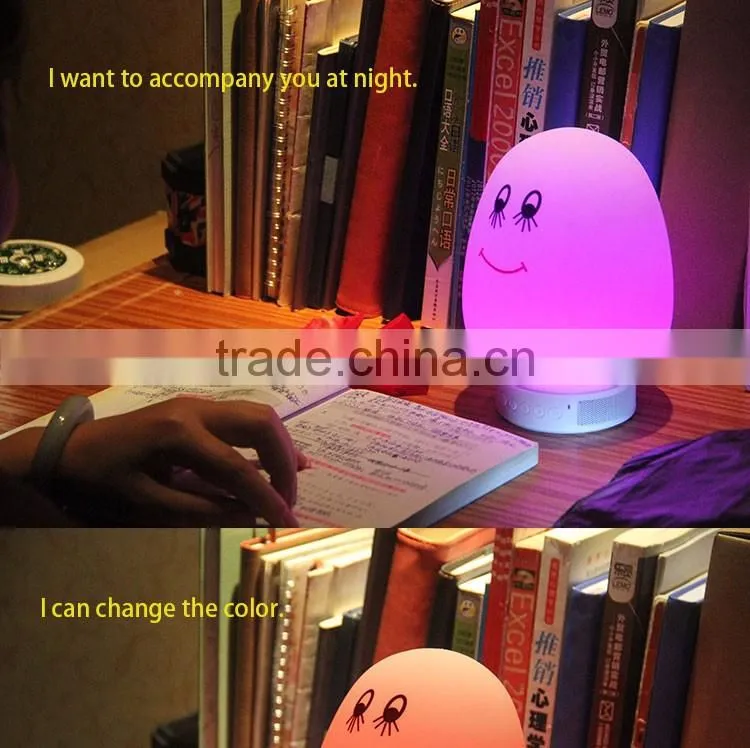 2017 silicone cute mood touch app colorful bluetooth speaker with led light