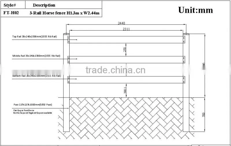3-rail fence Vinyl/Plastic /pvc fence gate
