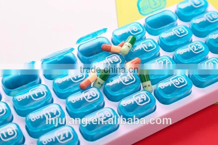 2017 New design plastic pill organizer 31 days/plastic monthly pill box