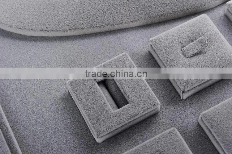 Velvet cover MDF necklace ring display tray for jewelry