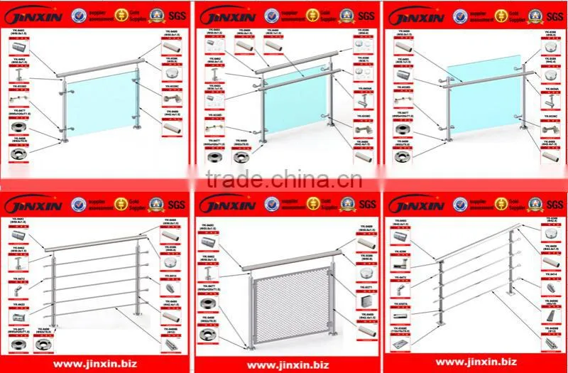 JINXIN Handrail Easy Install Decorative Interior Wrought Iron Stair Railings Wholesale