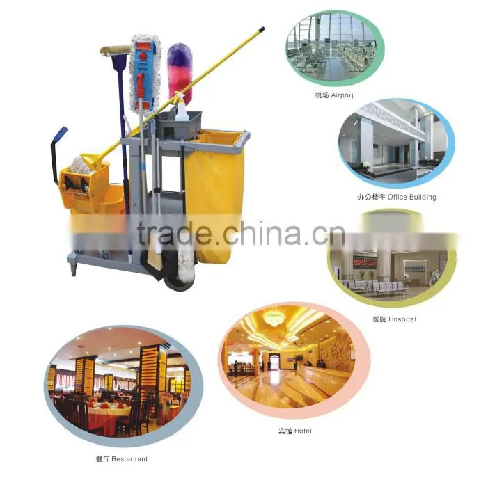 Multifunction cleaning trolley hotel housekeeping equipment Janitor cart 05104 (T607)