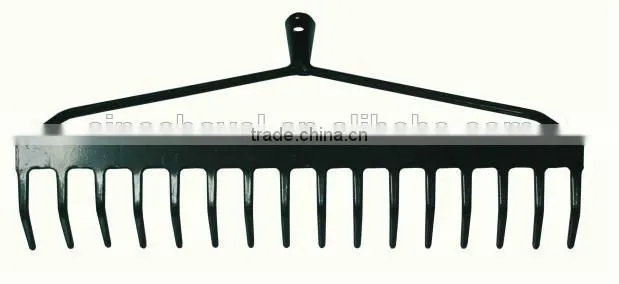 wooden handle steel garden rake