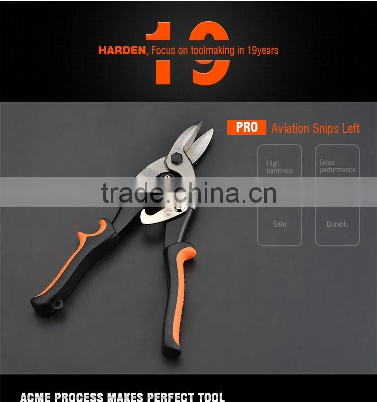 Chrome Vanadium Left Cut Aviation Tin Snips For Cutting Steel Sheet